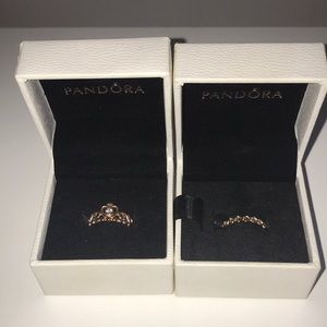 Rose pandora ring set